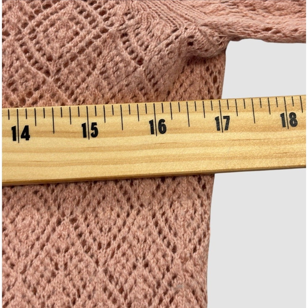 Tyler Boe Women's Large Pointelle Knit Lambs Wool Blend Cardigan Sweater - Picture 2 of 7